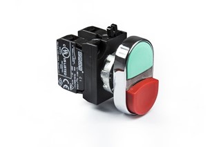 CM Serisi Metal 1NO+1NC Çiftli 1 Çıkık Kırmızı-Yeşil 22 mm Buton